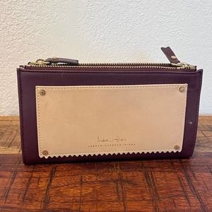 India Hicks Take Out Double Zip Burgundy Leather Wallet